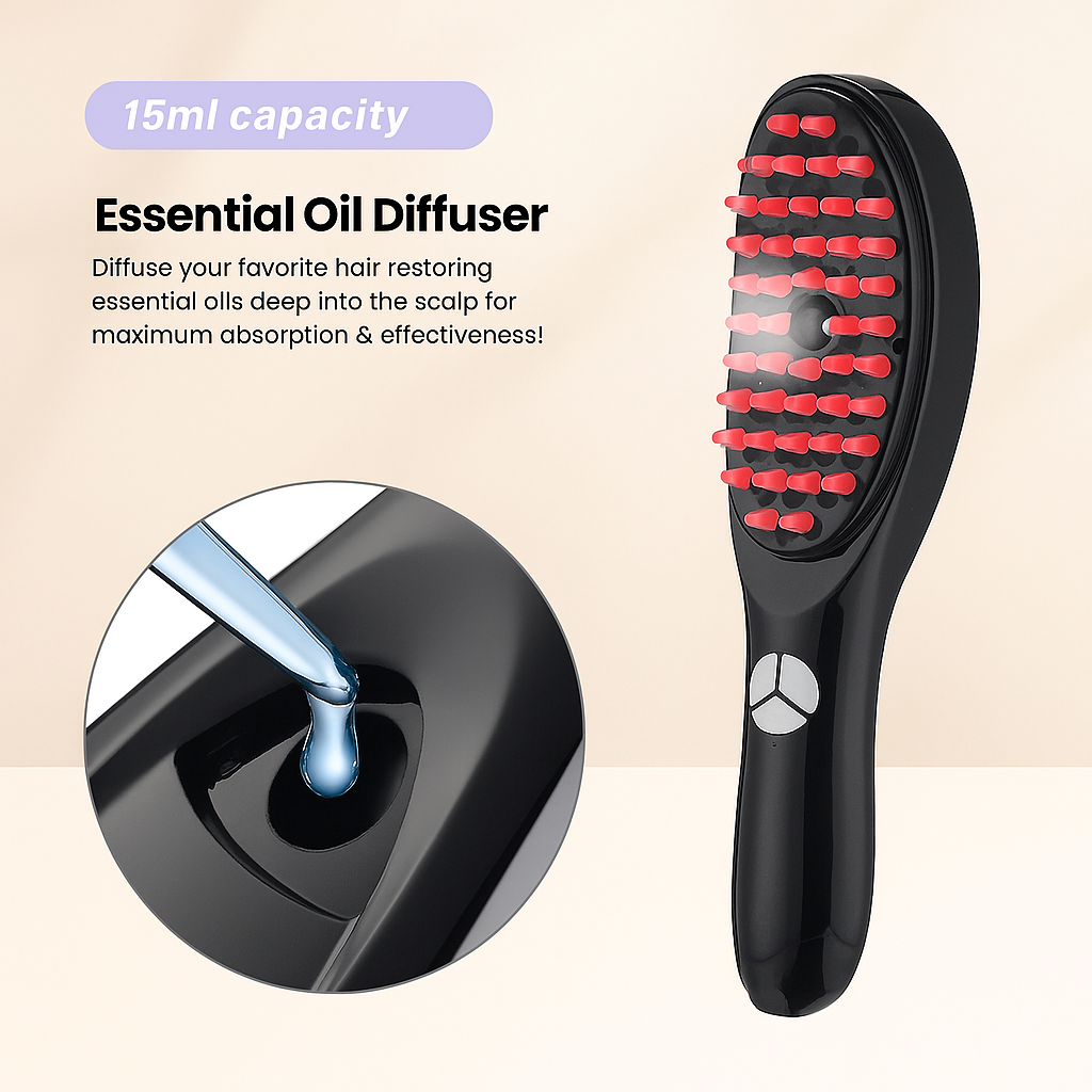 Red Light Therapy Hair Brush – For Stronger, Fuller Hair 🔴💪