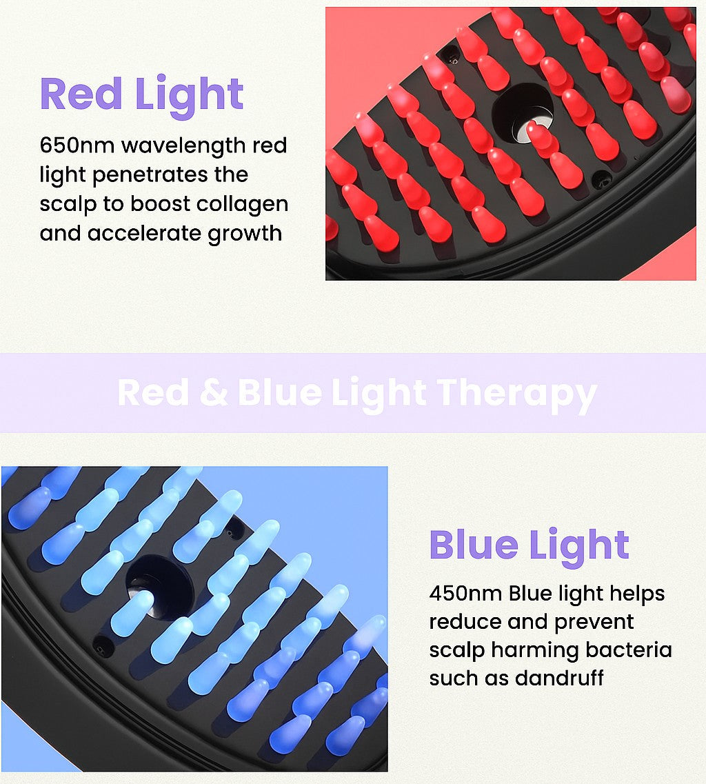 Red Light Therapy Hair Brush – For Stronger, Fuller Hair 🔴💪