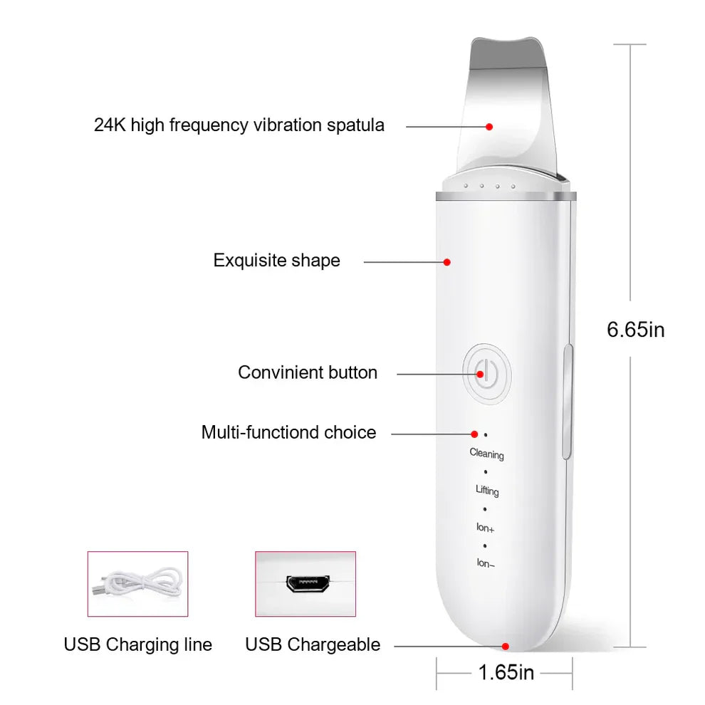 🌊 Ultrasonic Face Scrubber – Deep Pore Cleanser & Lifter 💆‍♀️